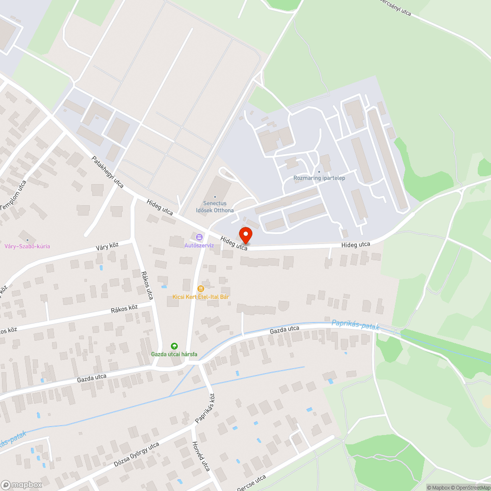 Hideg utca kátyúk bejelentés helye