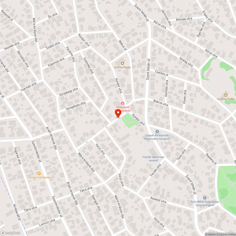 Kátyús utca bejelentés helye