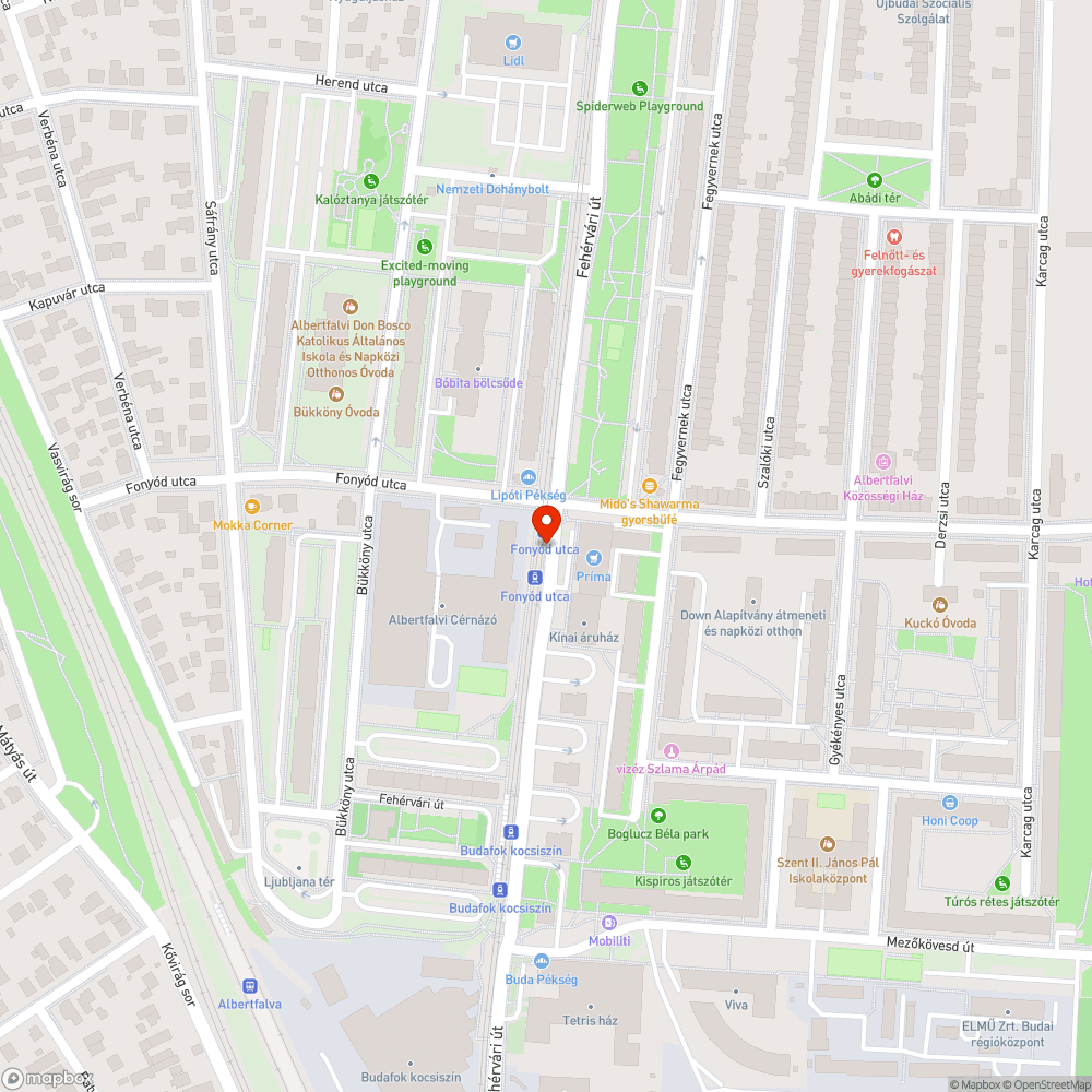 Graffitis utasváró - Fonyód utca bejelentés helye