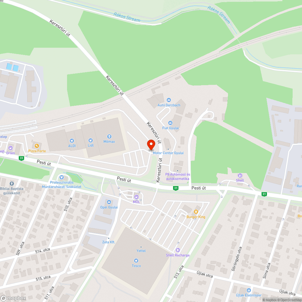 KRESZ rejtvény a Mömax parkolójának útkereszteződésében bejelentés helye