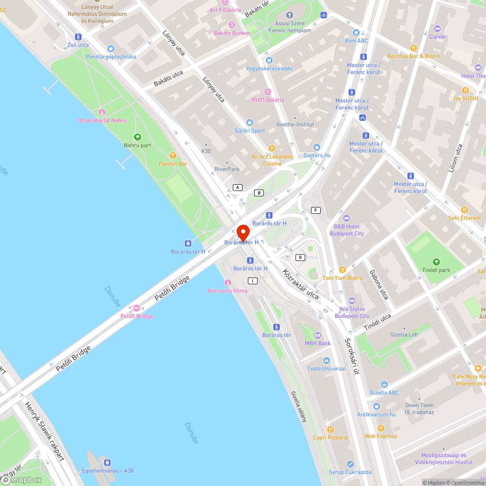 Boráros tér híd alatti lámpák nem működnek bejelentés helye