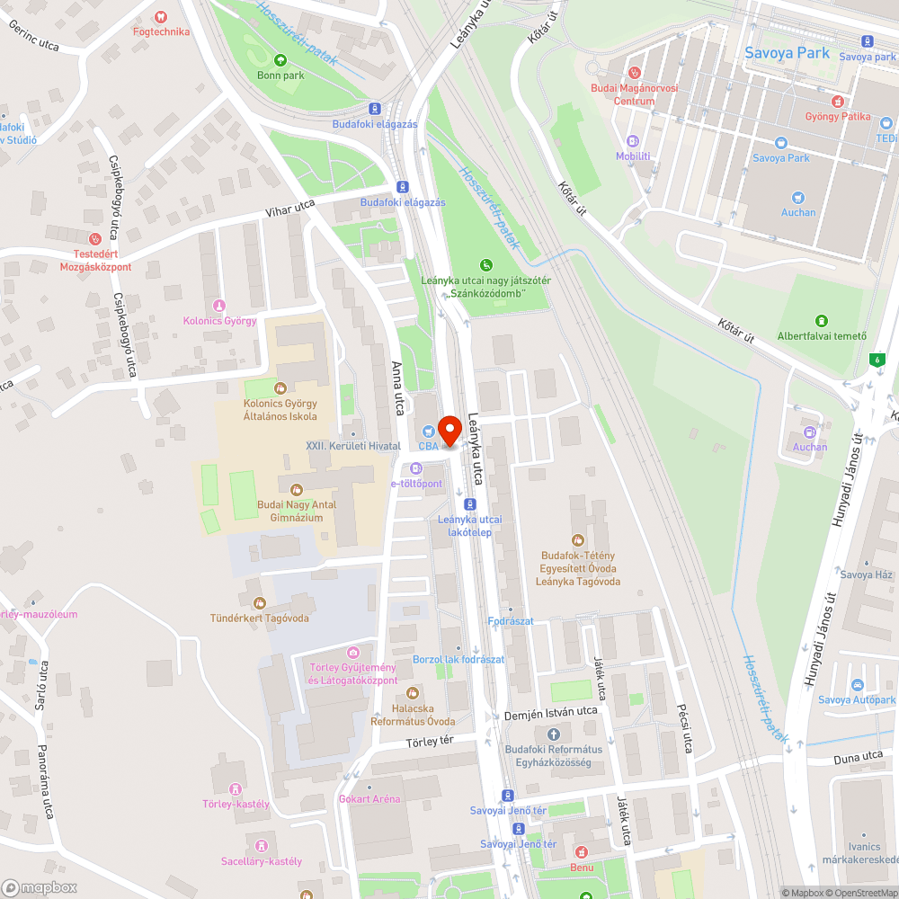 Kátyú bejelentés helye