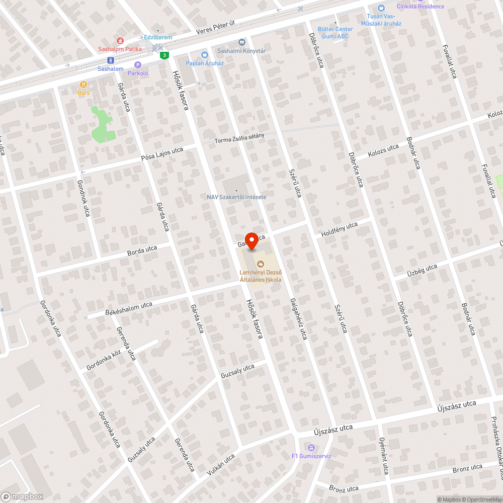 Beszakadt úttest bejelentés helye