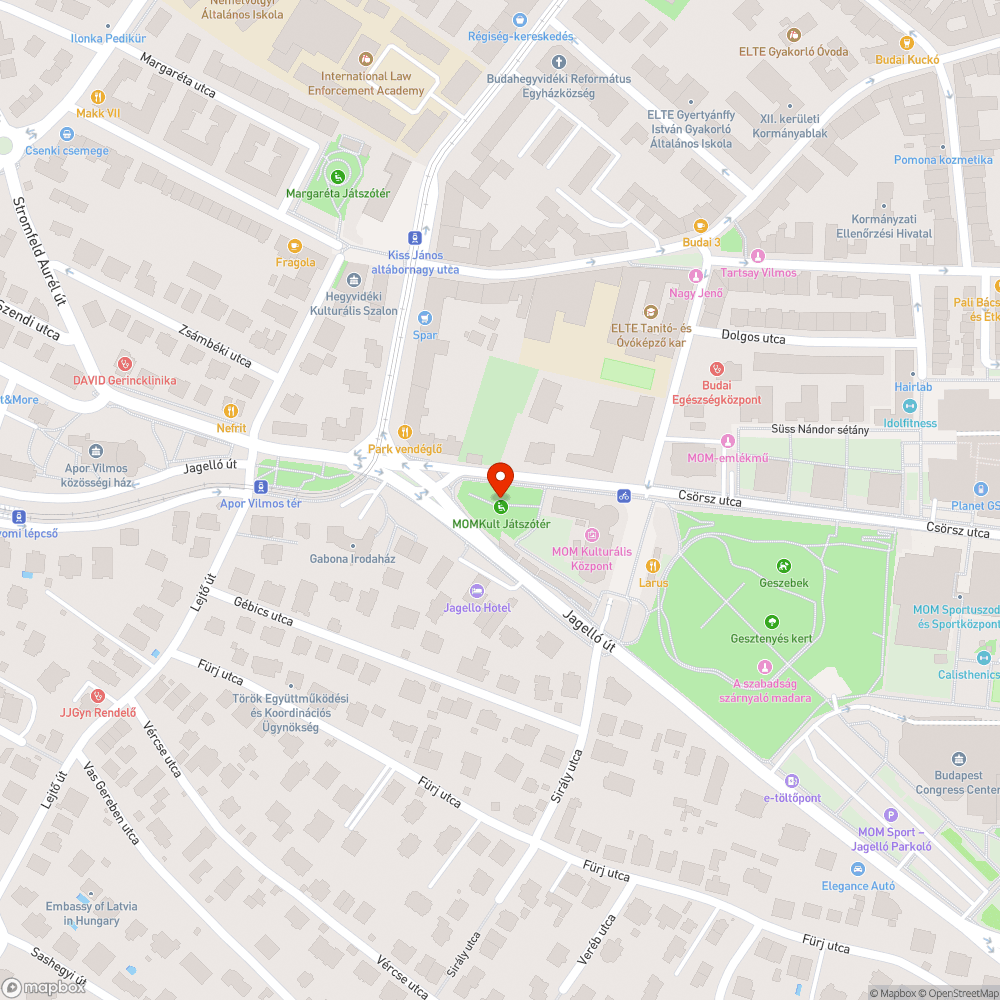 MOM-Kult játszótér mászókája bejelentés helye