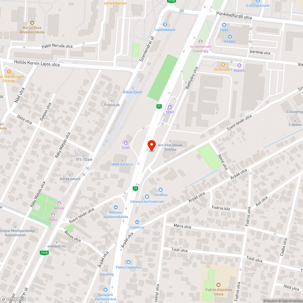 Kiégett lámpa bejelentés helye