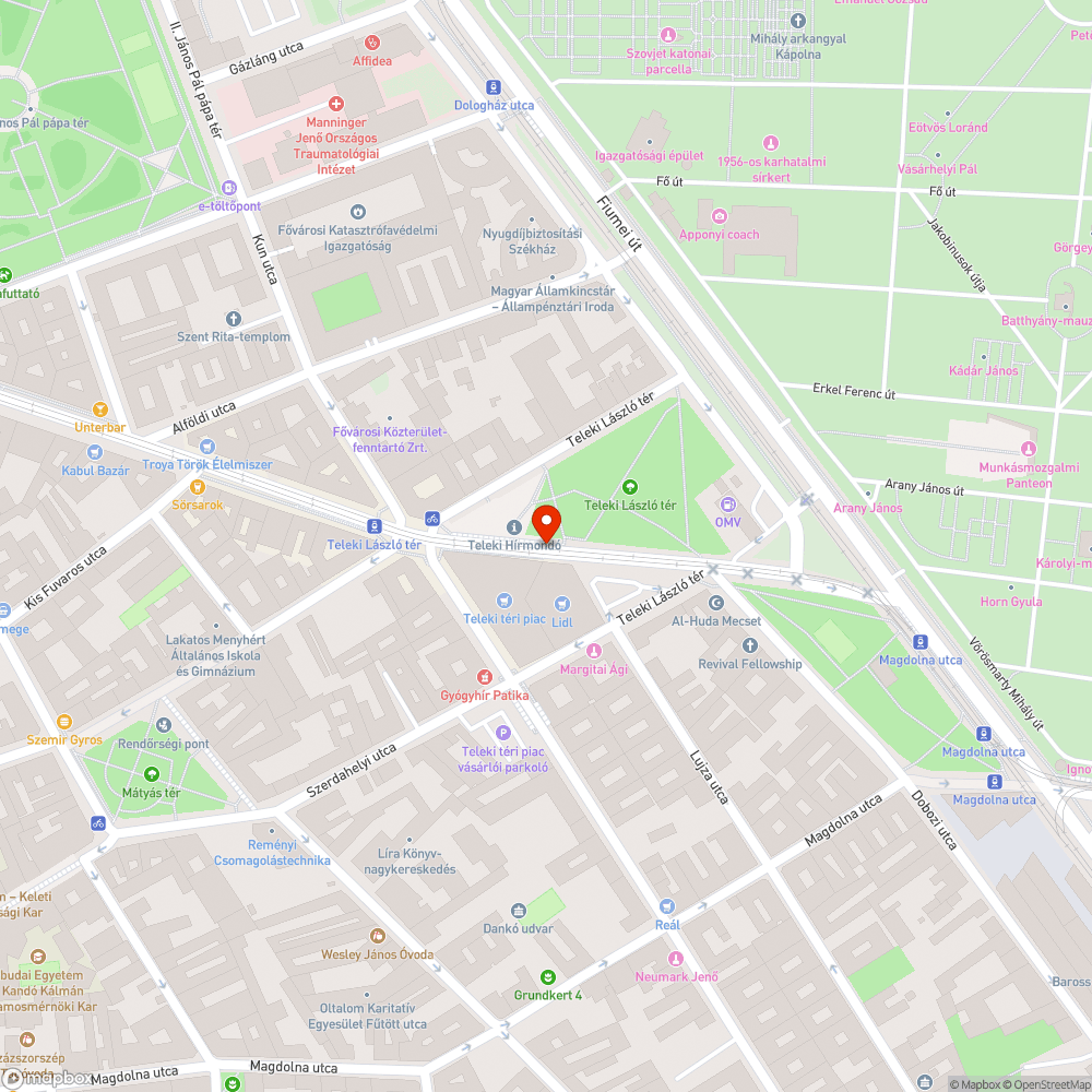 Lekopott gyalogátkelő bejelentés helye