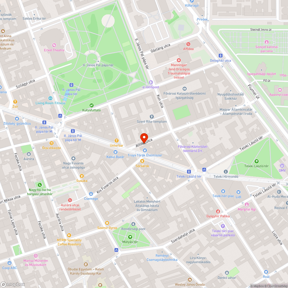 Megdőlt és sérült fa bejelentés helye