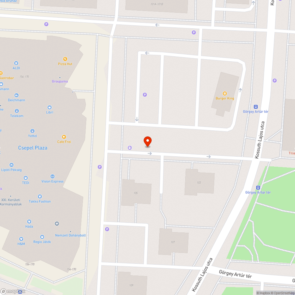 Kátyúk az utca teljes hosszában bejelentés helye