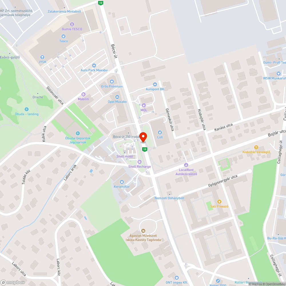 Besüllyedt út bejelentés helye