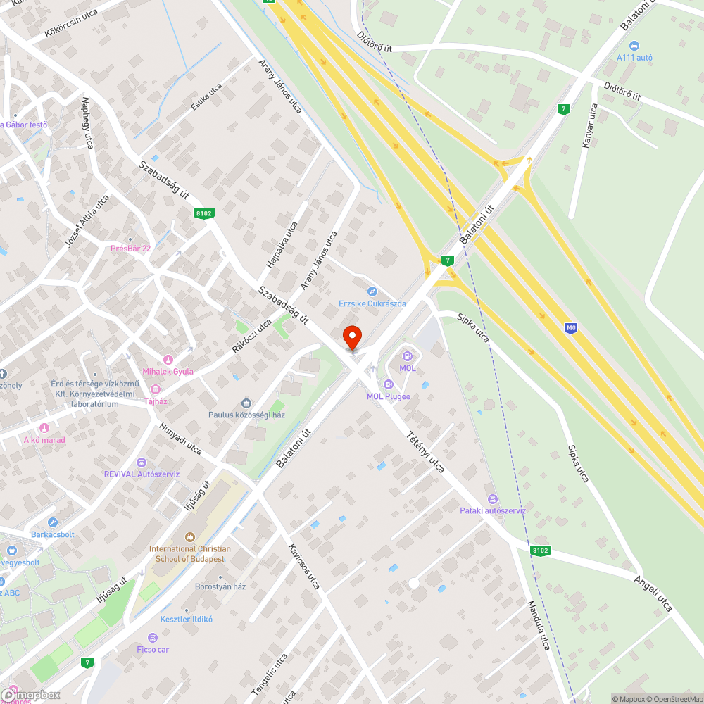 Diósd Szabadság út -Balartoni út Jelzőlámpasor megrongálódott és hibásodott bejelentés helye