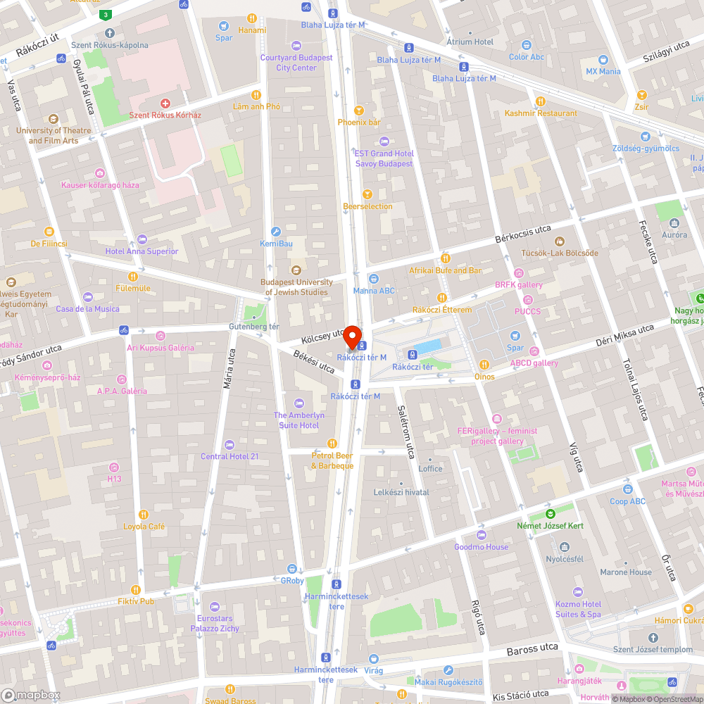 Lekopott kerékpáros nyomok a Rákóczi térnél bejelentés helye