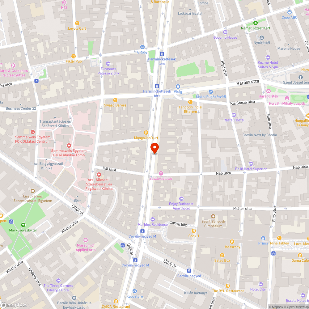 Kátyúk sora a Nagykörút kerékpársávján bejelentés helye