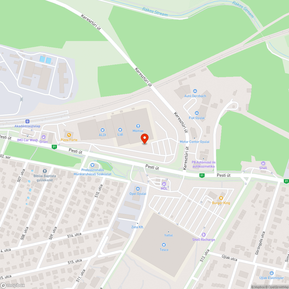 Túlcsorduló szemetes bejelentés helye