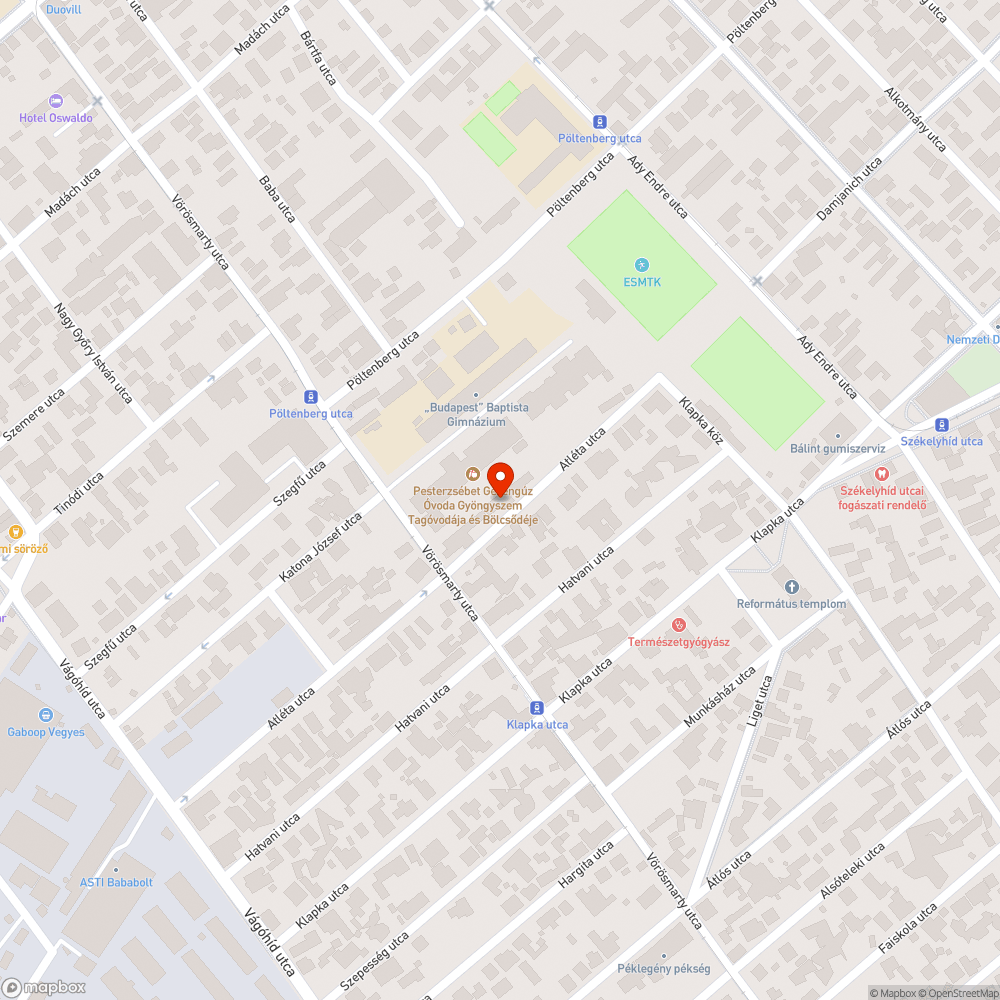 Kátyú az úttesten bejelentés helye