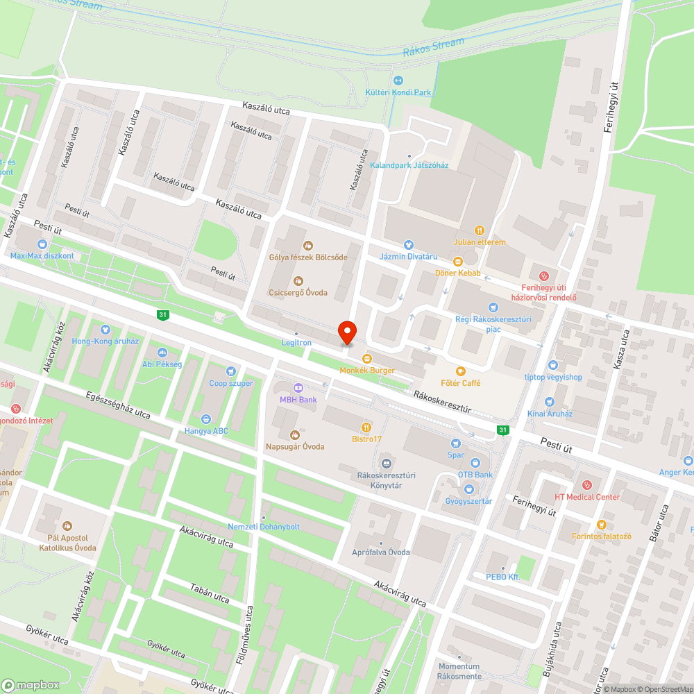 Botlásveszélyes járdaszegély a városközpontban bejelentés helye