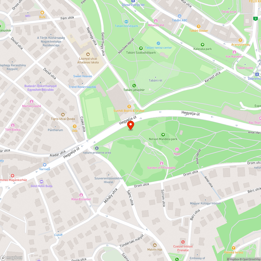 Balesetveszélyes közműakna a Nelson Mandela parkban bejelentés helye