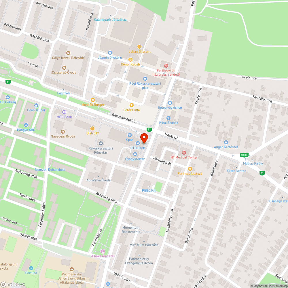 Eltömődött víznyelőrács bejelentés helye