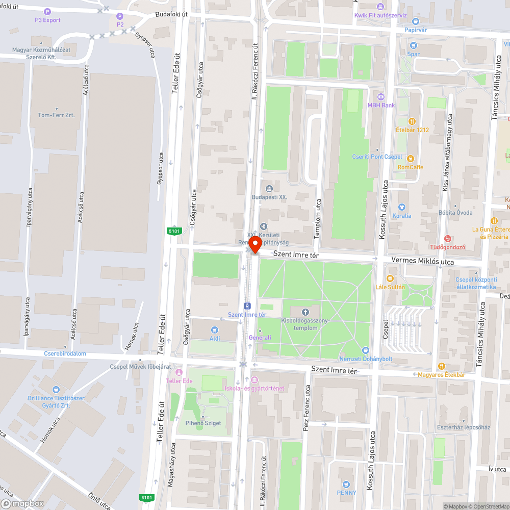 Kátyús terület bejelentés helye