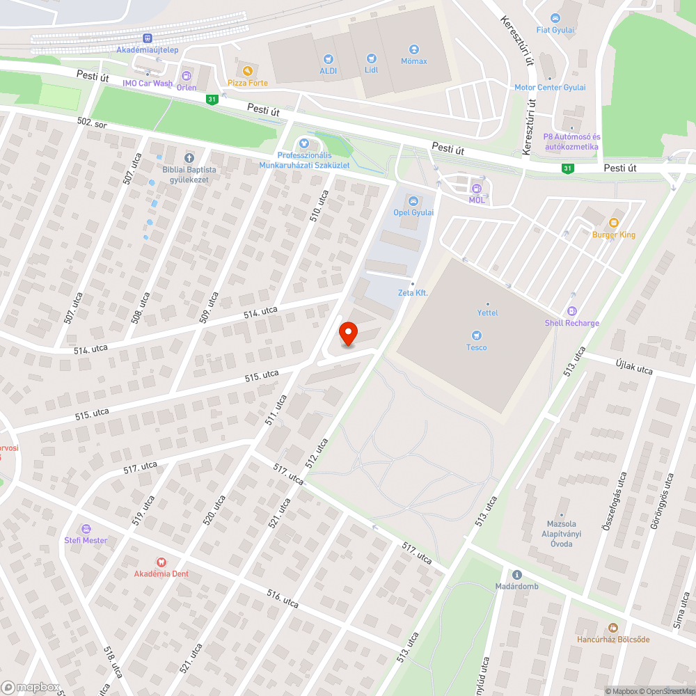 Befagyott víztócsa az utca közepén bejelentés helye