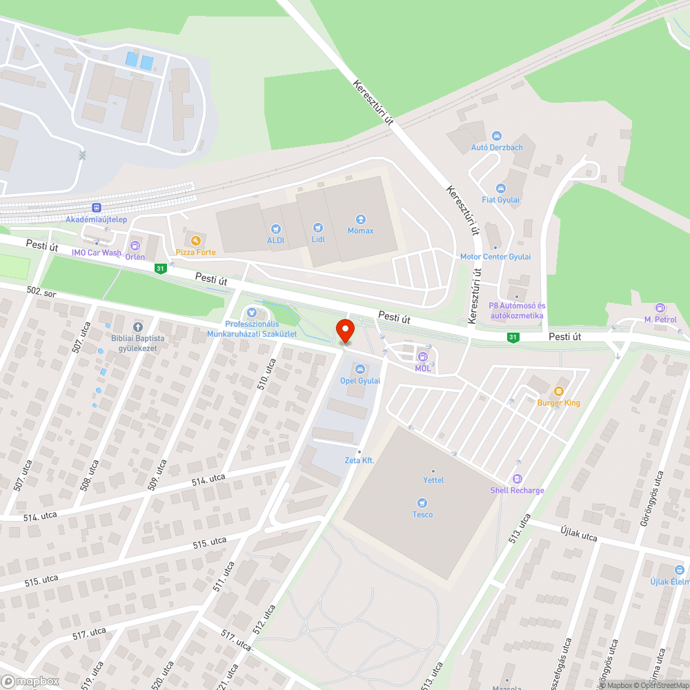 Betonakadály bejelentés helye