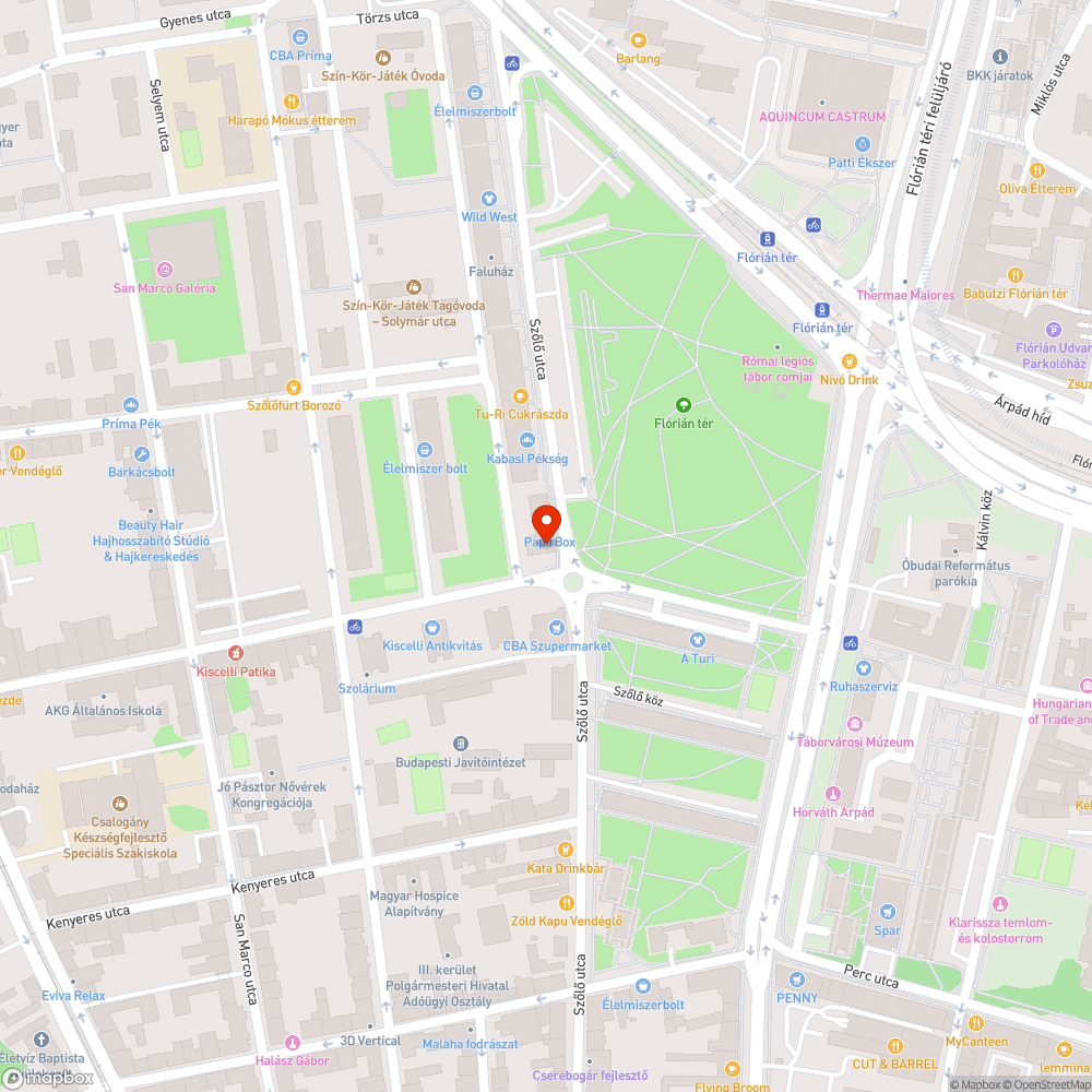 Megrongált kutyaszar-gyűjtő bejelentés helye