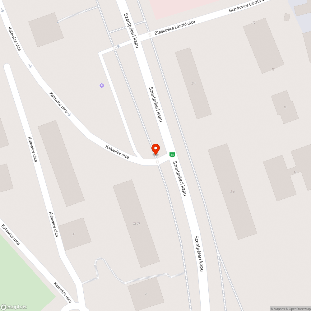 Parkoló bejárat közepén kátyú bejelentés helye