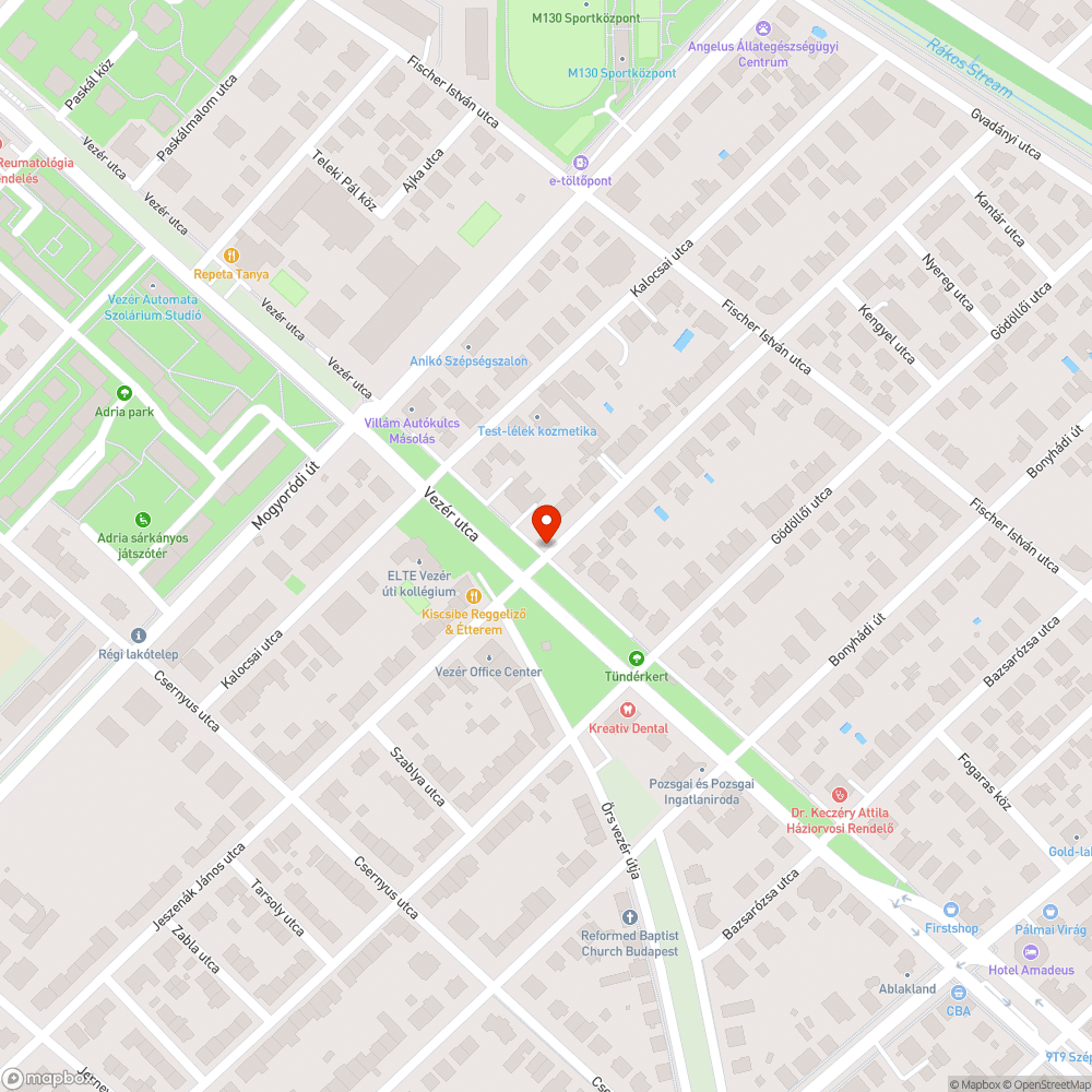 Vezér utca szervízútján táblahibák bejelentés helye