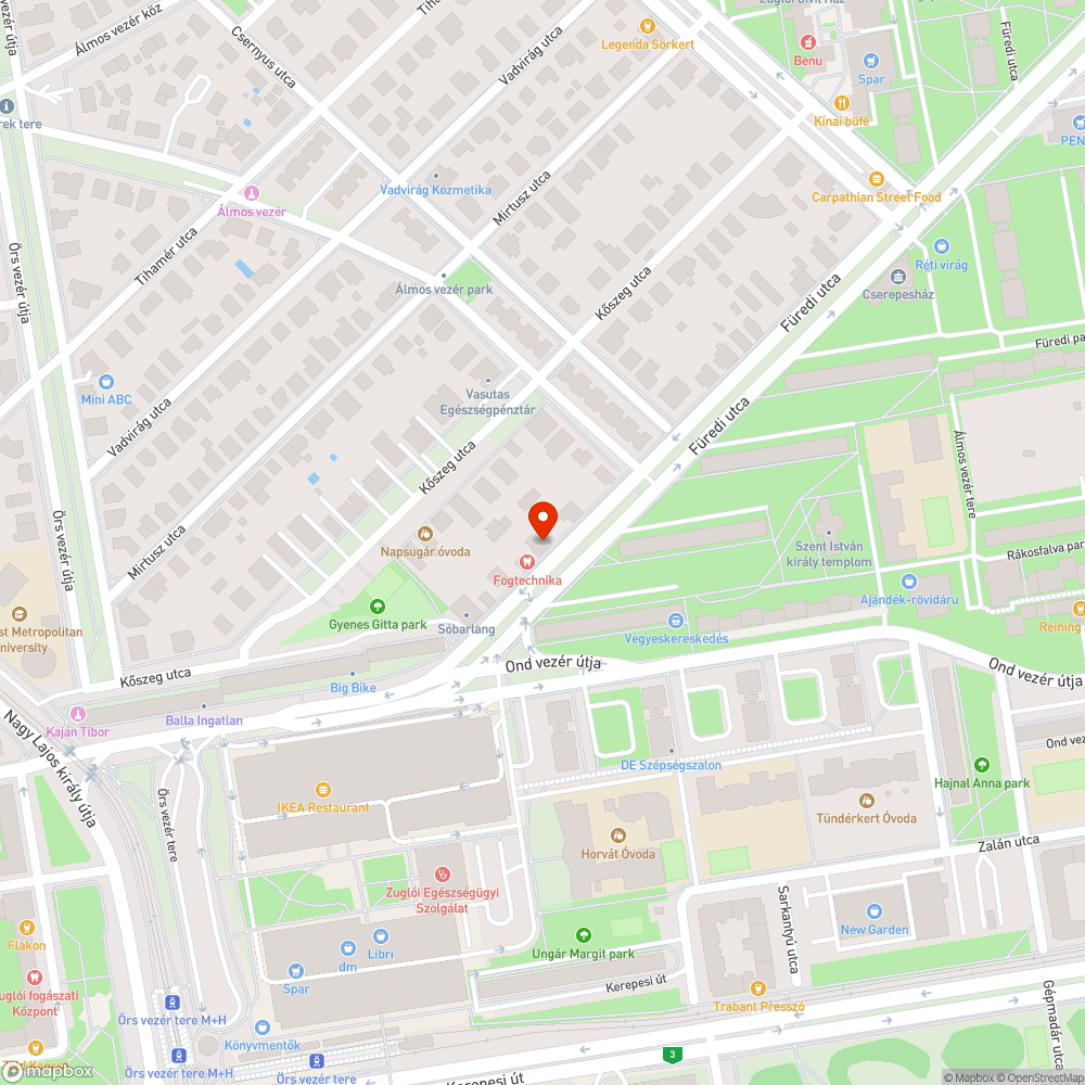 Füredi utcában kosztenger bejelentés helye