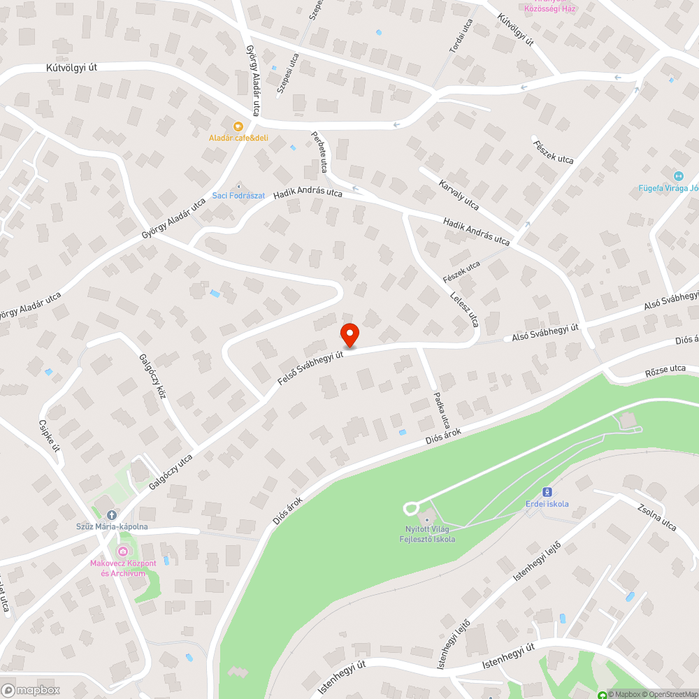 Felbontott járda bejelentés helye