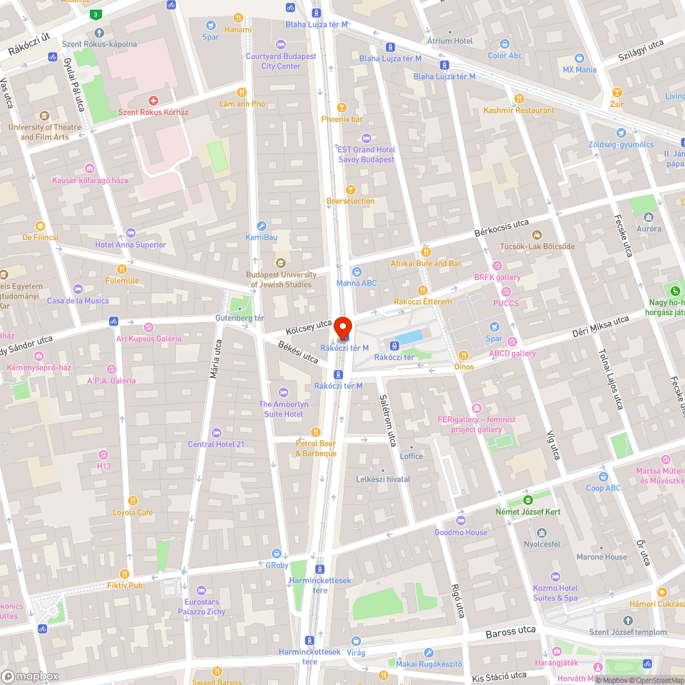 Rákóczi tér utasvárói graffitisek bejelentés helye