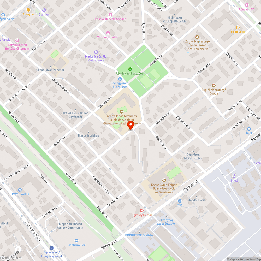 Úton hagyott autó bejelentés helye