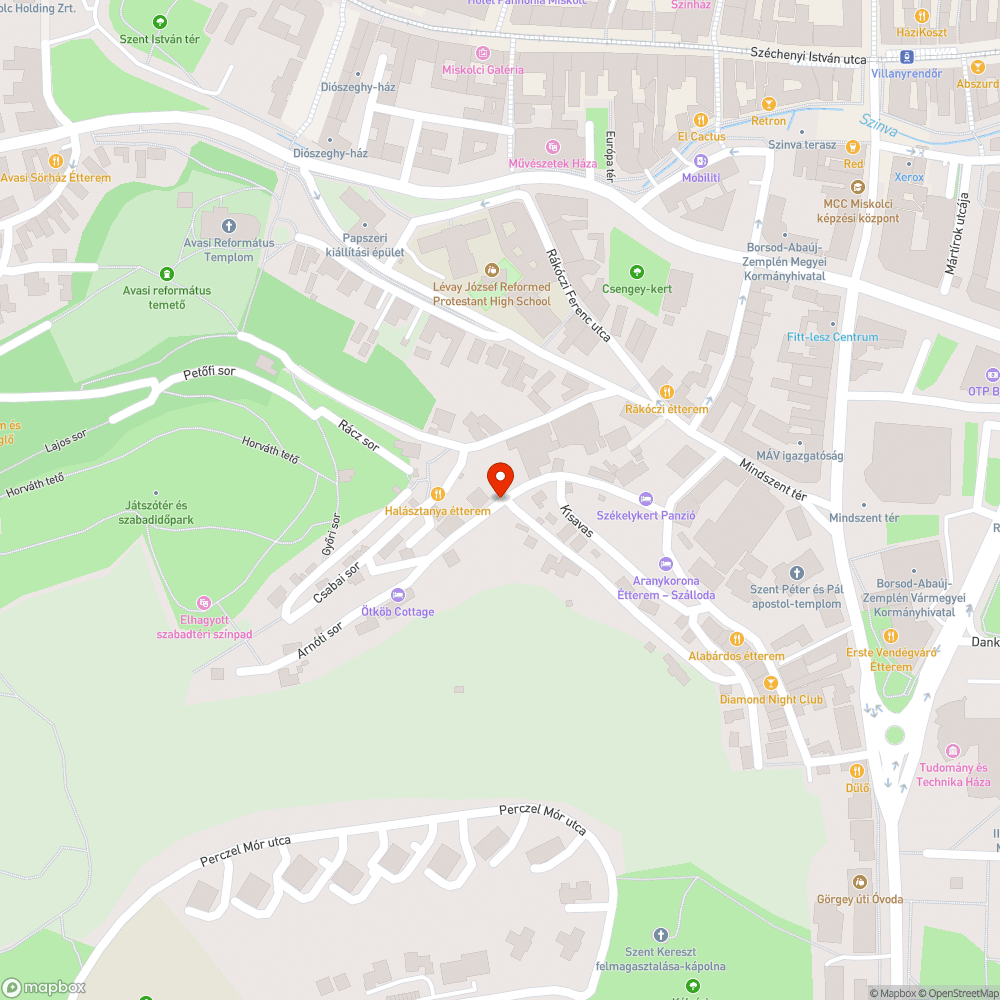 Kisavas városrészén található közösségi hulladekgyűjtő bejelentés helye