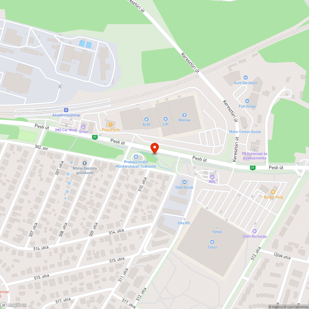 Hiányzó fák, bokrok bejelentés helye