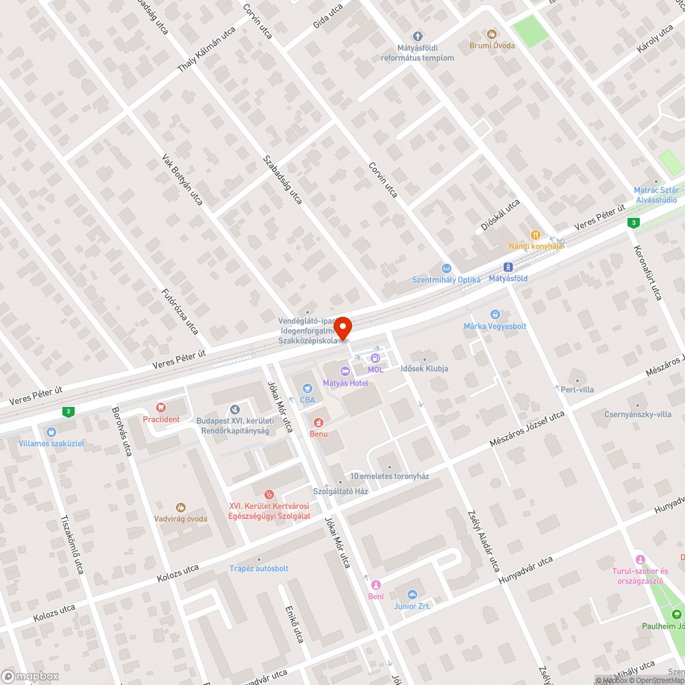 Félig leszakadt tábla bejelentés helye