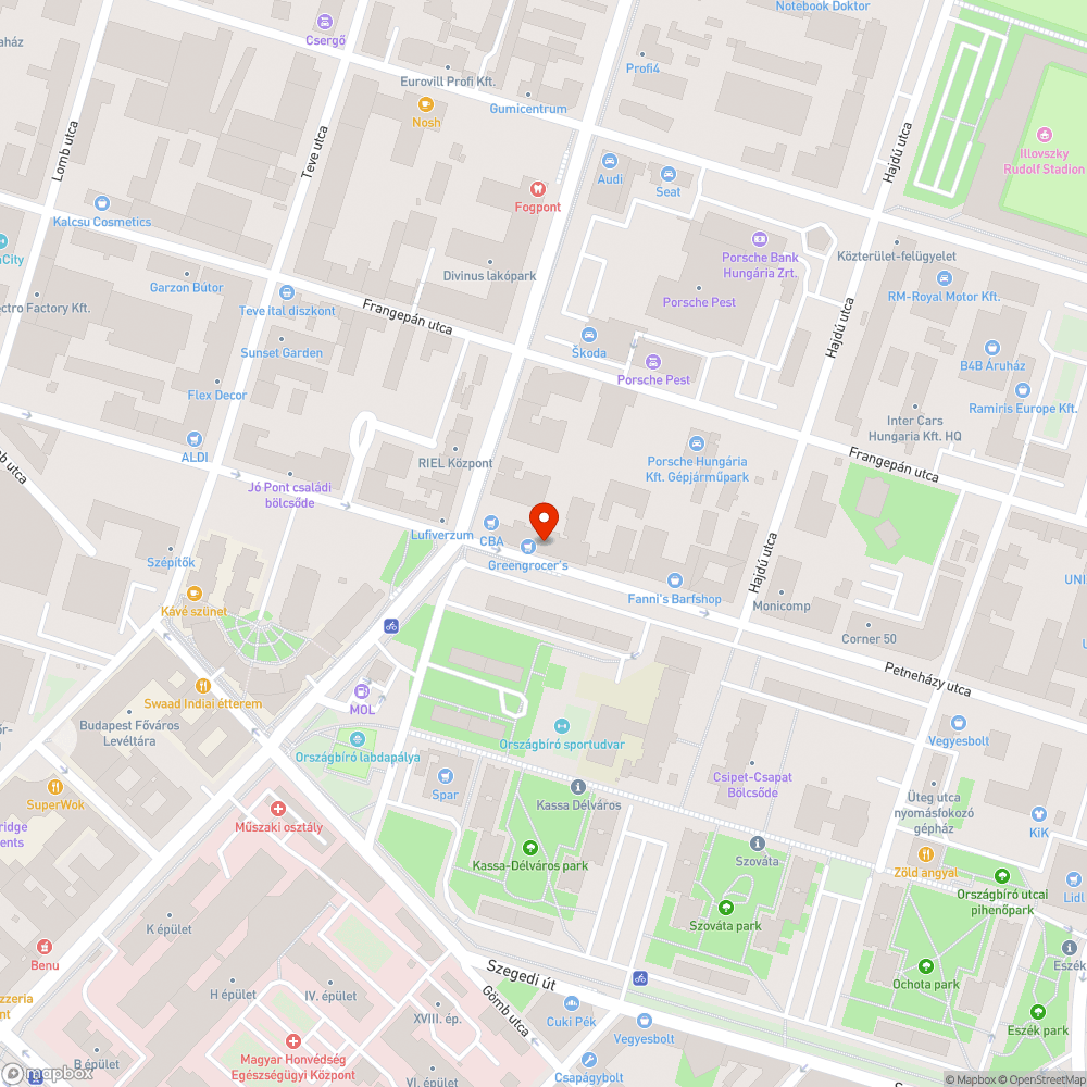 Elhagyott jármű bejelentés helye