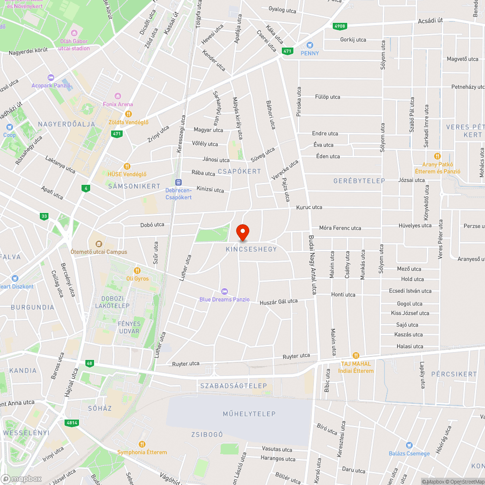 Kátyús útszakasz a Bálint Pap utcán bejelentés helye