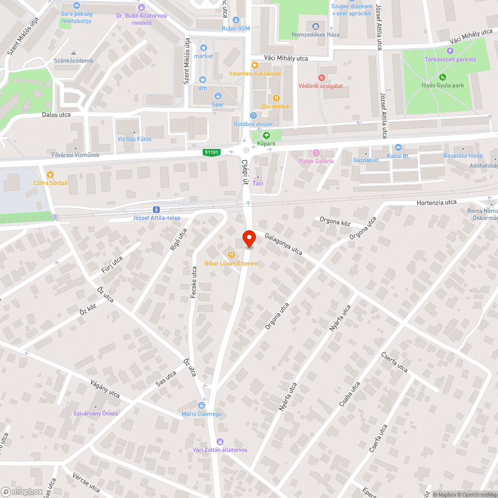 Széttöredezett útszakasz bejelentés helye