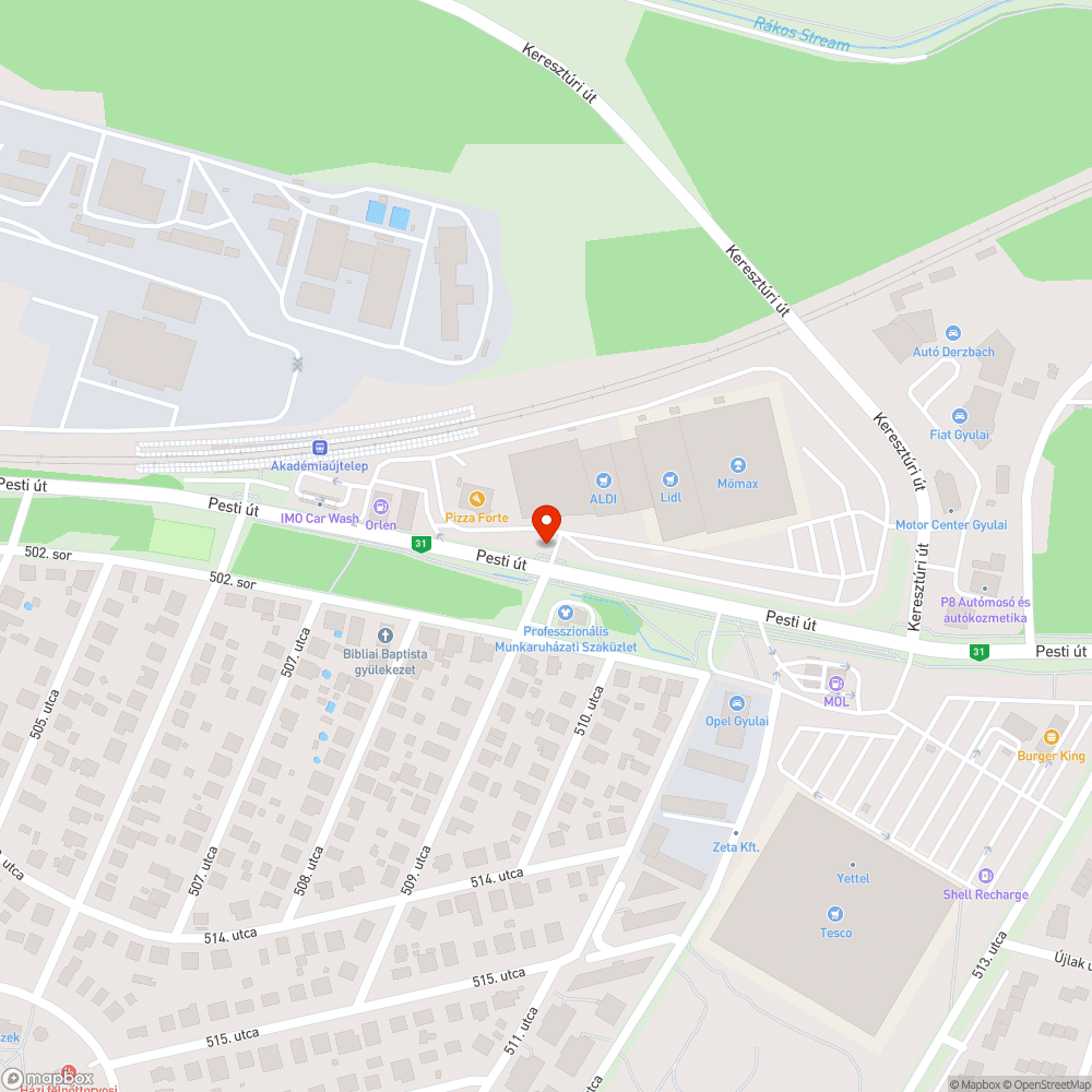 Megrongálódott vakvezető csík bejelentés helye