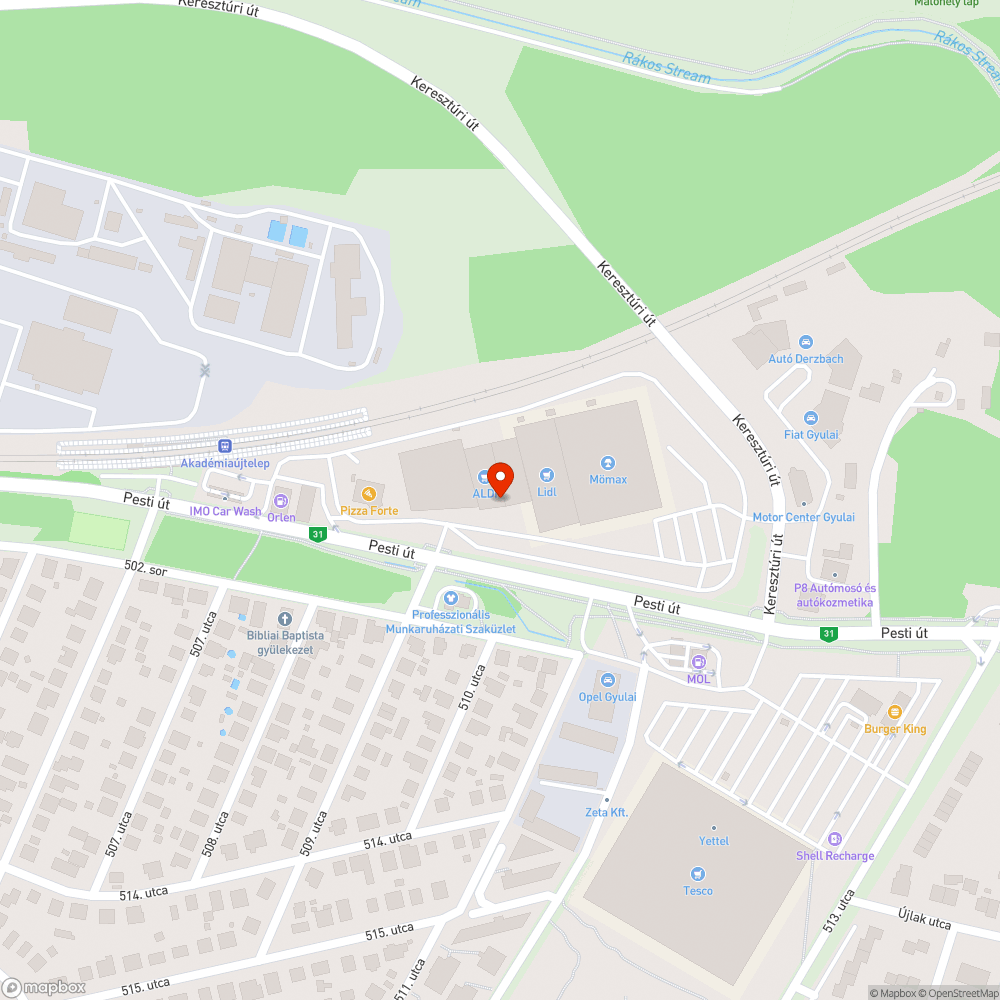 Gondatlanságból adódó balesetveszély az Aldi parkolójában bejelentés helye