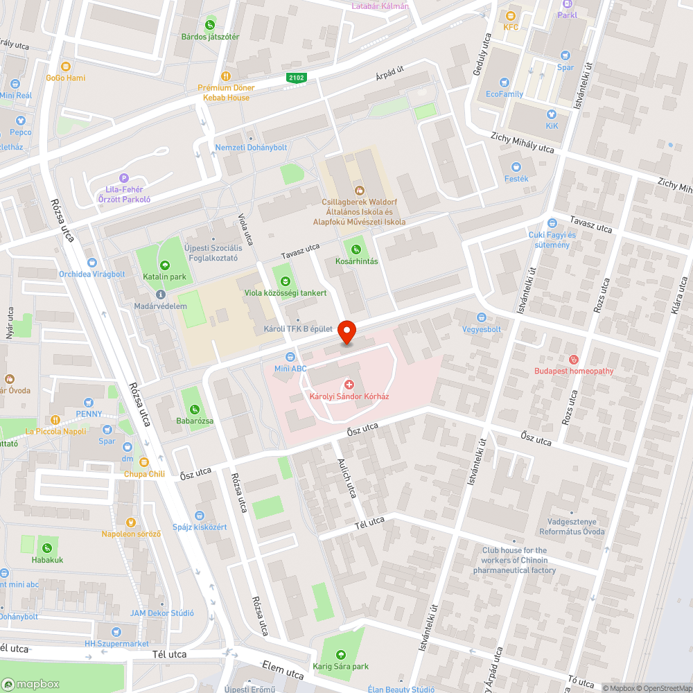 Kátyú bejelentés helye