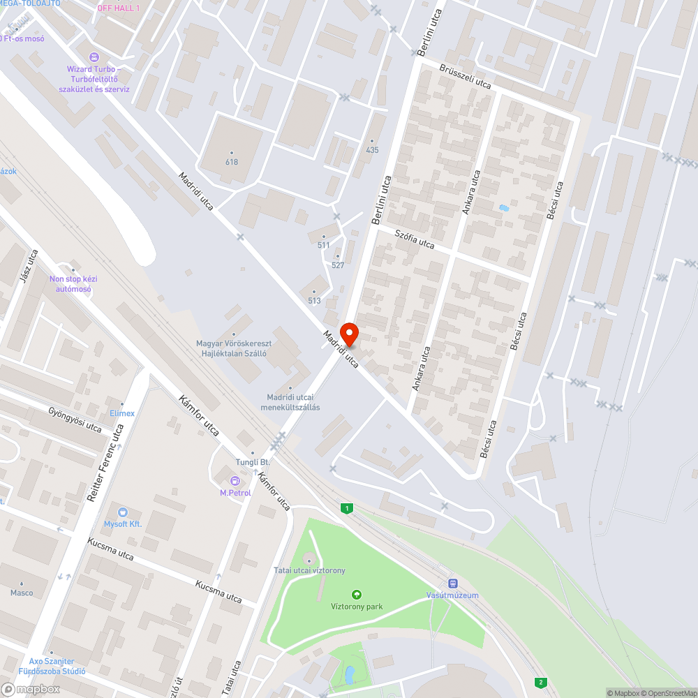 Berlini és Madridi utca szemét bejelentés helye