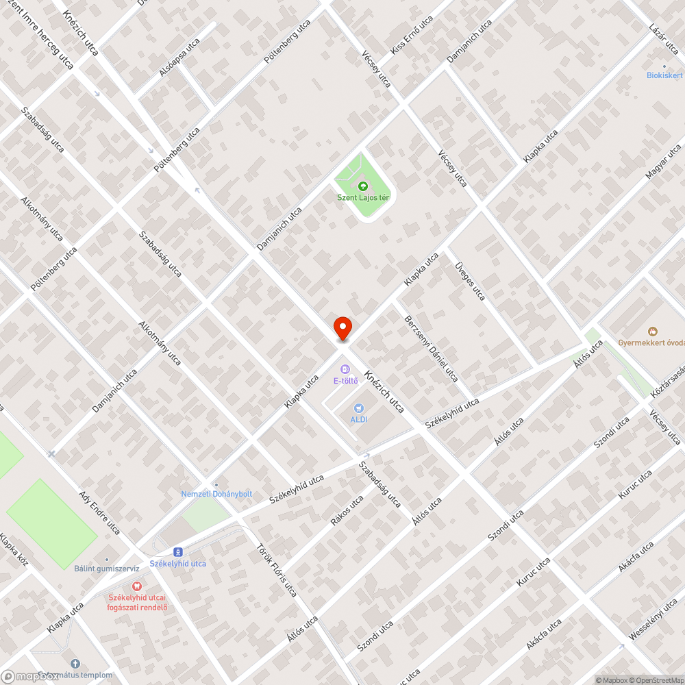 Közlekedési tükör Knézich utca Pesterzsébet bejelentés helye