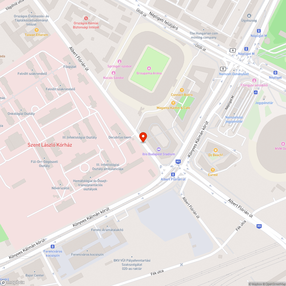 Albert Flórián út közvilágítás bejelentés helye