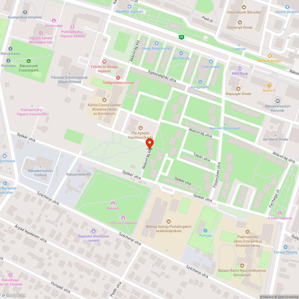 Megsüllyedt csatornafedő bejelentés helye