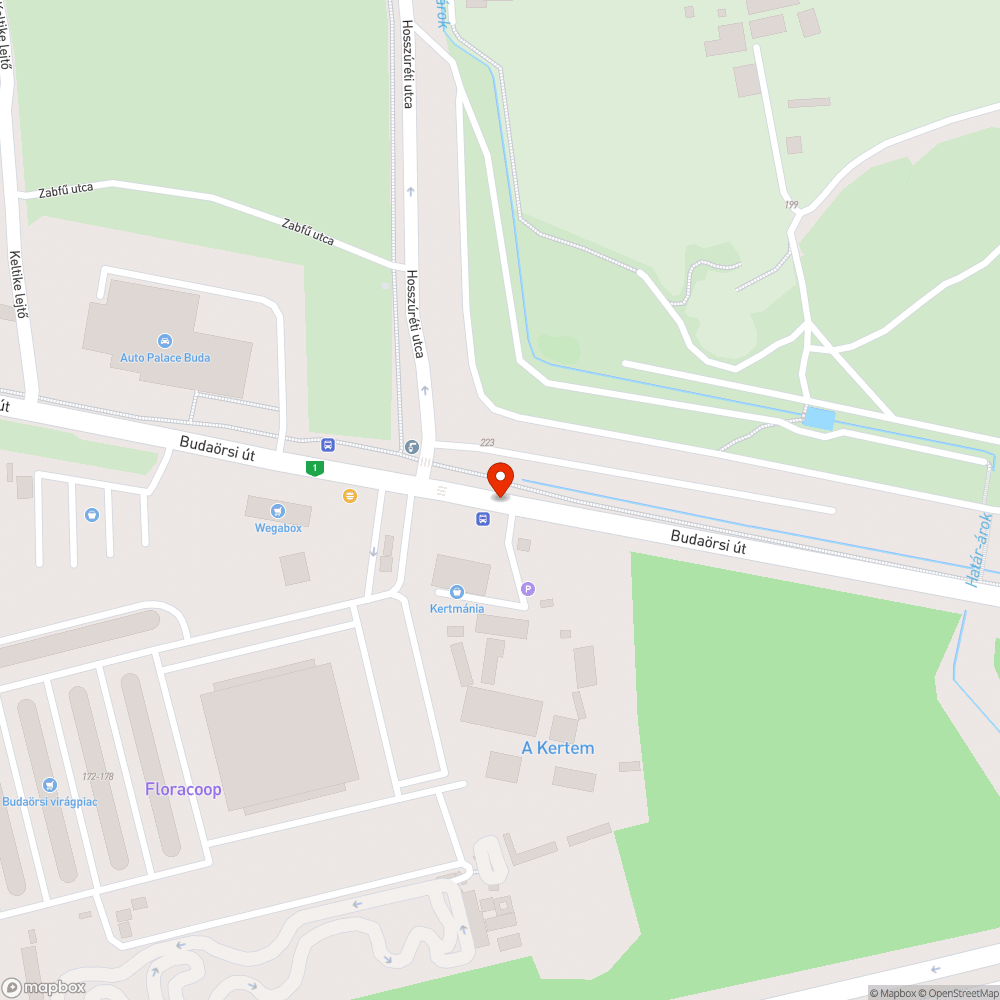 Kátyú busz úton bejelentés helye