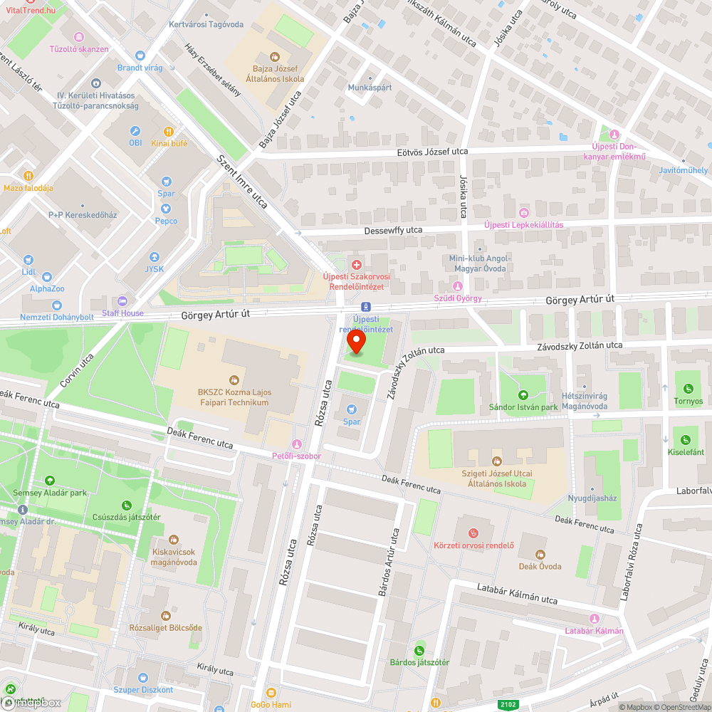 Sötét parkoló, közterület bejelentés helye