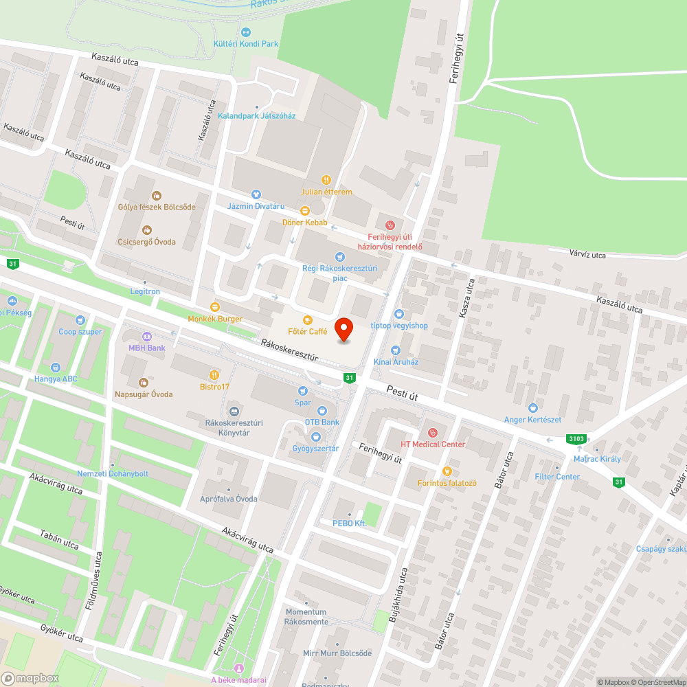 Rács bejelentés helye