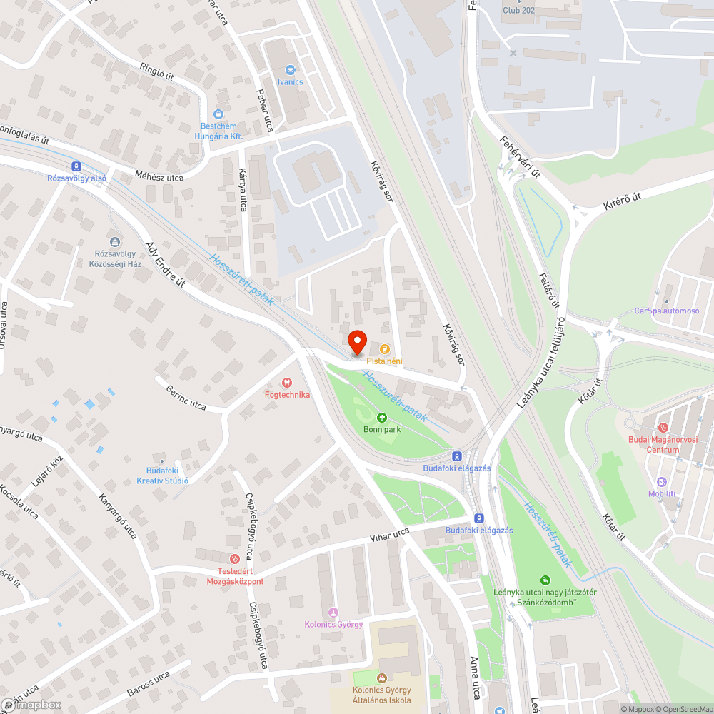 Roncsolódott gyalogos “híd” bejelentés helye