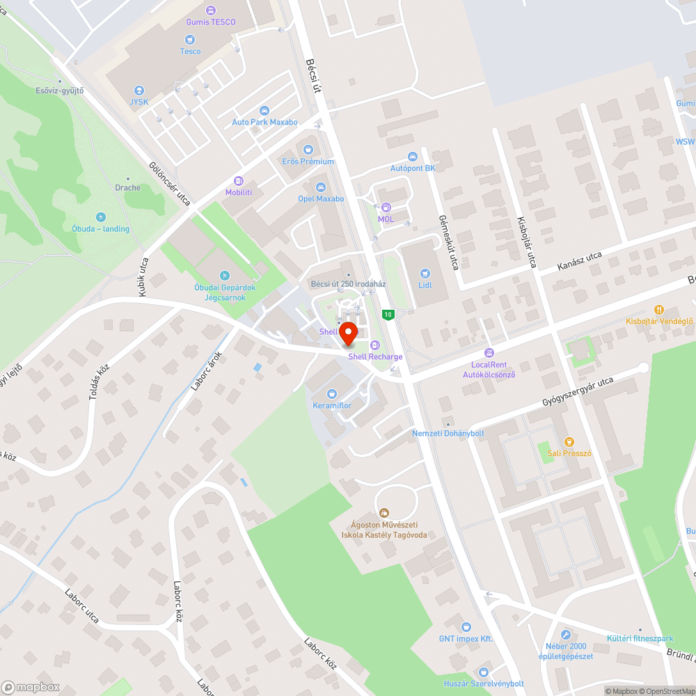 Elhagyott jármű bejelentés helye