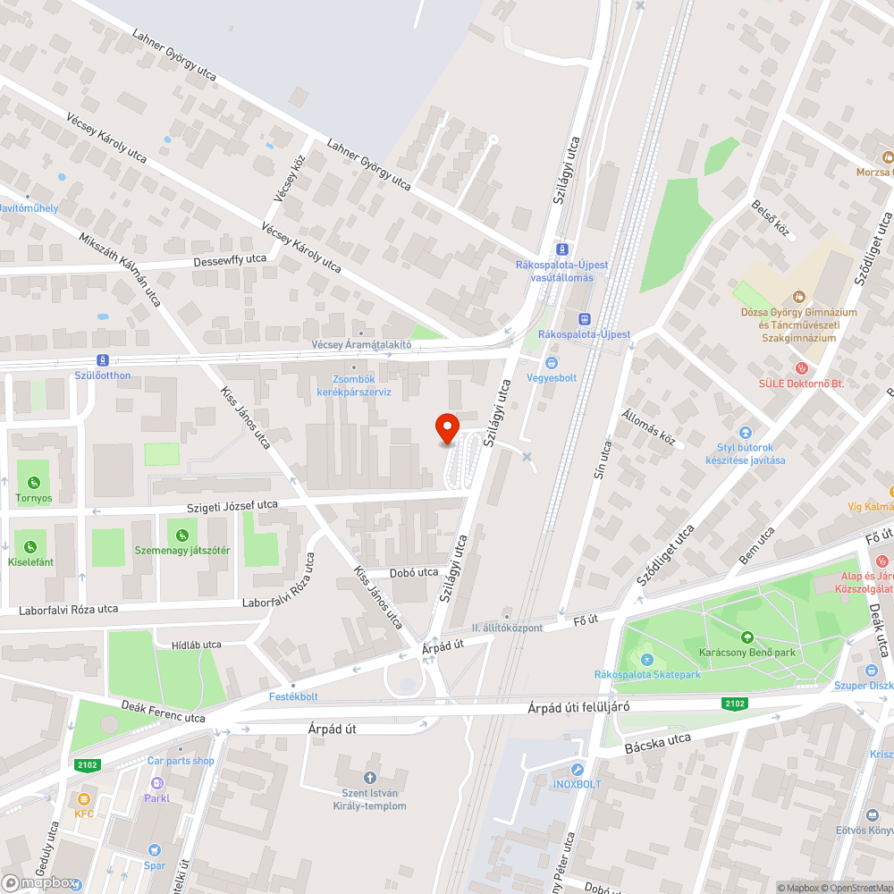 Roncs autó közterületen bejelentés helye